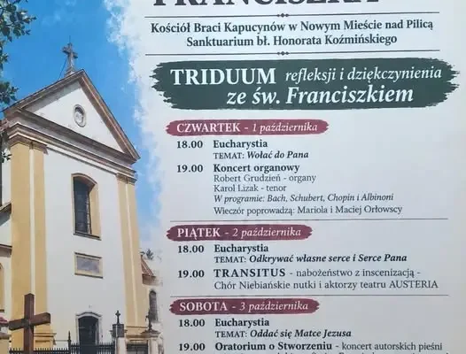 Jubileusz 800-lecia św. Franciszka w Nowym Mieście nad Pilicą – program obchodów