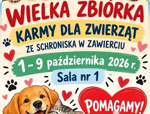 Zawiercie: październikowa zbiórka karmy dla zwierząt ze schroniska