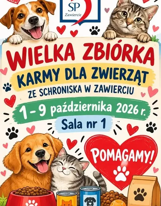 Zawiercie: październikowa zbiórka karmy dla zwierząt ze schroniska