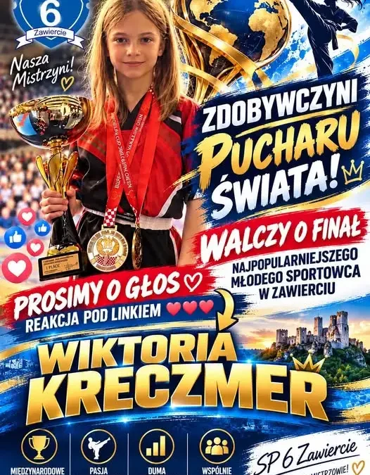 Wiktoria Kreczmer z Zawiercia walczy o tytuł Najpopularniejszego Młodego Sportowca