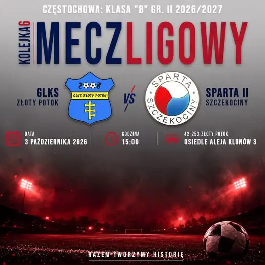 Sparta II Szczekociny zagra w Złotym Potoku w sobotnim meczu B Klasy