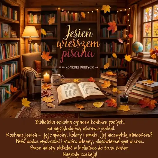 Szkoła Podstawowa nr 4 w Zawierciu ogłasza konkurs poetycki o jesieni