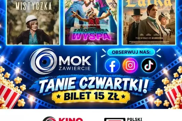 Tani Czwartek w Kinie MOK Zawiercie – bilety tylko 15 zł