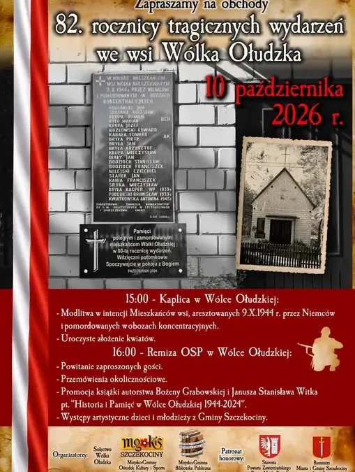 82. rocznica tragedii w Wólce Ołudzkiej – Gmina Szczekociny zaprasza na obchody