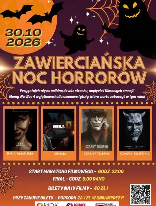 Zawierciańska Noc Horrorów w Kinie MOK – maraton 4 filmów już 30 października
