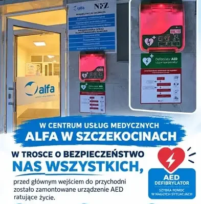 AED i nowy pojazd w Centrum Usług Medycznych Alfa w Szczekocinach
