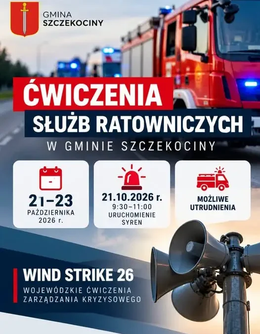 Ćwiczenia „Wind Strike 26” w Gminie Szczekociny – syreny alarmowe 21 października