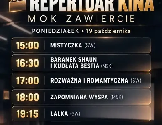 Repertuar kina MOK Zawiercie na 19 października – co obejrzeć?