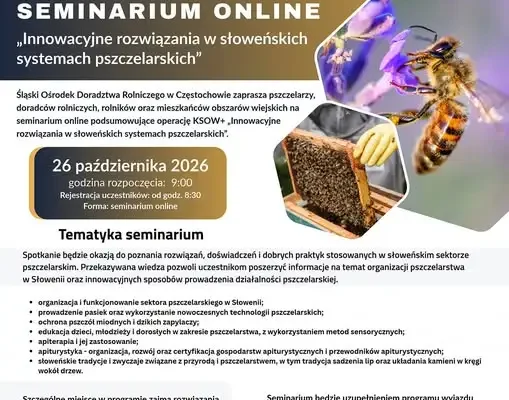 Seminarium online o słoweńskim pszczelarstwie – zaproszenie ŚODR Częstochowa