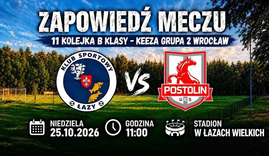 Derby w Łazach Wielkich: miejscowi podejmują UKS Postolin