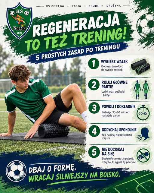 Regeneracja po treningu — KS Poręba radzi, jak prawidłowo rolować mięśnie