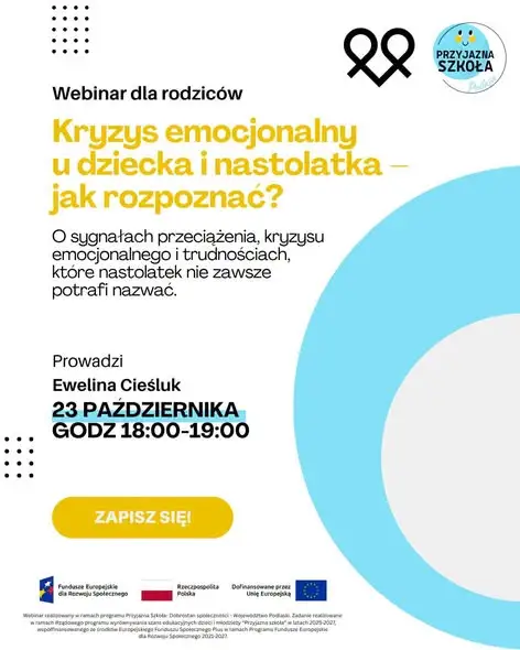 Bezpłatne webinary dla rodziców: jak rozpoznać kryzys emocjonalny u dziecka i jak mu pomóc