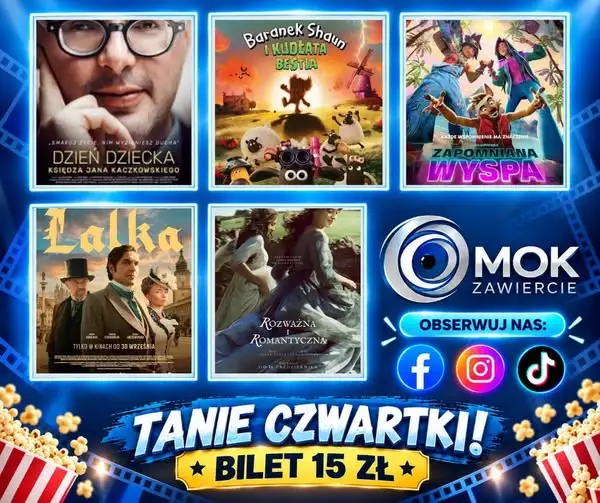 Tani Czwartek w Kinie MOK Zawiercie – bilety po 15 zł