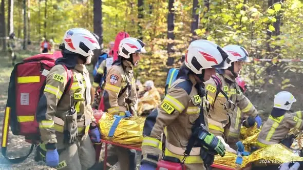 „Wind Strike 26” – strażacy z powiatu zawierciańskiego ćwiczyli scenariusz masowego zdarzenia