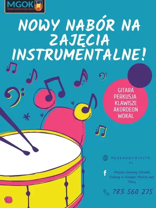 Nowy nabór na zajęcia instrumentalne w MGOK w Nowym Mieście nad Pilicą