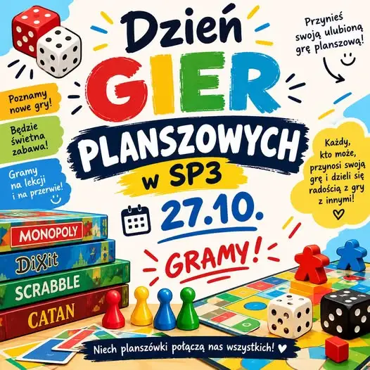 SP3 Łazy: jutro szkolny dzień gier planszowych